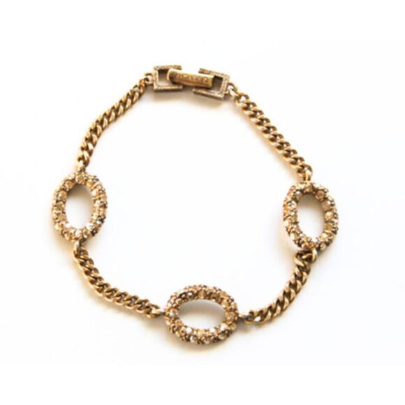 Vintage Givenchy Gold Tone and Crystal Bracelet - Picture 1 of 5